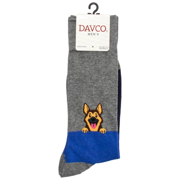 Mens Davco(R) Peeking Dog Crew Socks