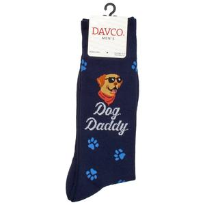 Mens Davco(R) Dog Daddy Paws Crew Socks