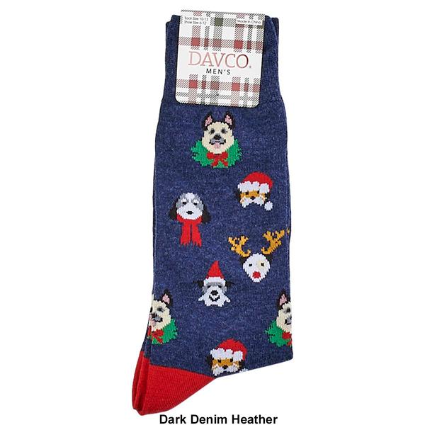 Mens Davco(R) Holiday Dogs Crew Socks alternate view