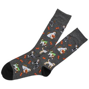 Mens Davco(R) Halloween Dogs Crew Socks