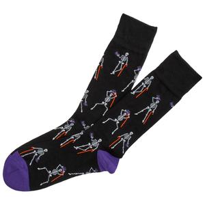 Mens Davco(R) Halloween Dancing Skeletons Crew Socks