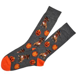 Mens Davco(R) Halloween Witchy Frenchie Crew Socks