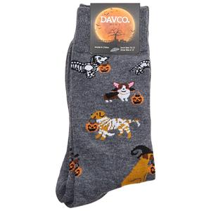 Mens Davco(R) Trick or Treat Dog Crew Socks