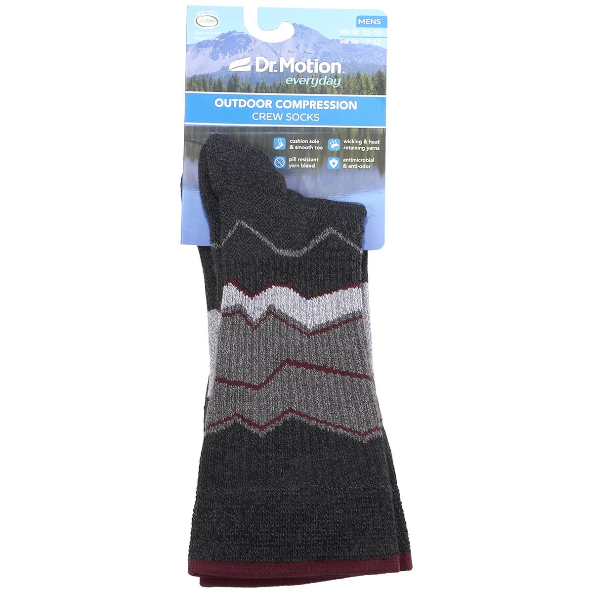 Mens Dr. Motion Abstract Mountain Outdoor Compression Socks