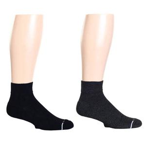 Mens Dr. Motion(R) 2pk. Quarter Socks - Black/Charcoal alternate view