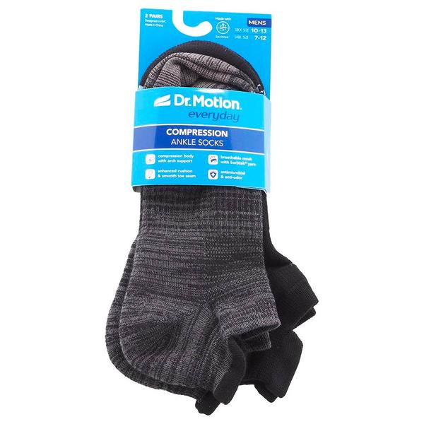 Mens Dr. Motion(R) 2pk. Free Feed Compression Ankle Socks alternate view