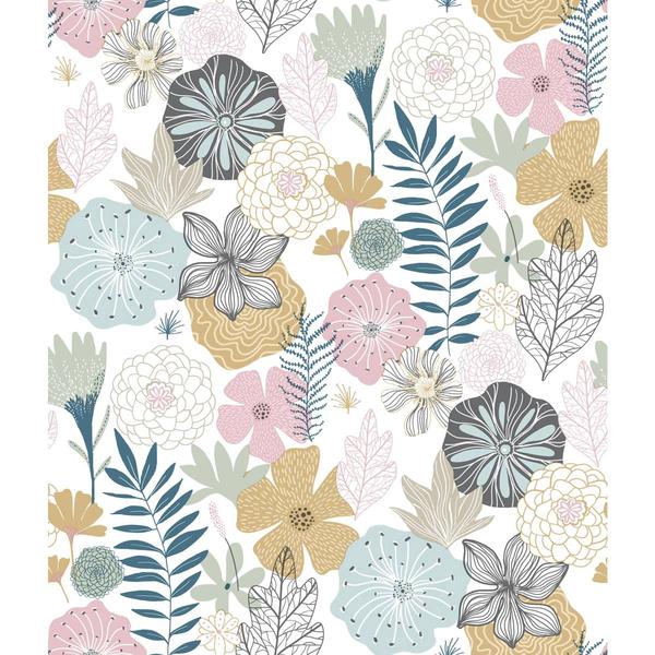 RoomMates(R) Pink Perennial Blooms Peel & Stick Wallpaper alternate view