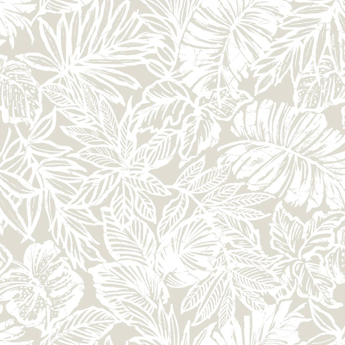 RoomMates(R) Beige Batik Tropical Leaf Peel & Stick Wallpaper