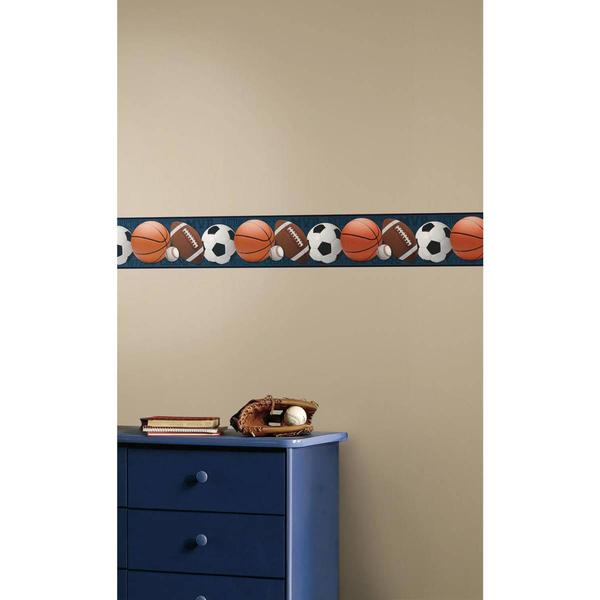 RoomMates(R) Sports Balls Blue Peel & Stick Border