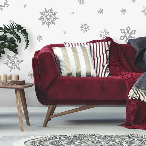 RoomMates(R) Grey Glitter Snowflake Wall Decals alternate view