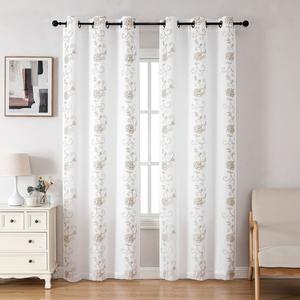 Kayce Embroidered Matte Sheet 2pk Grommet Curtains alternate view