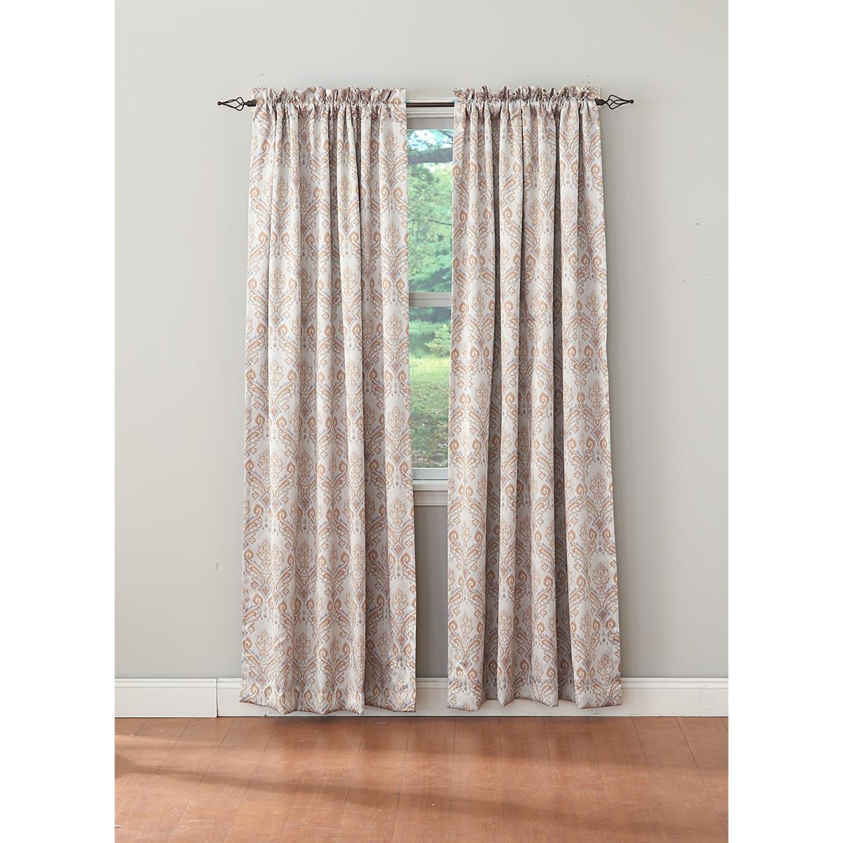 Damask Blackout Rod Pocket Curtain Panel