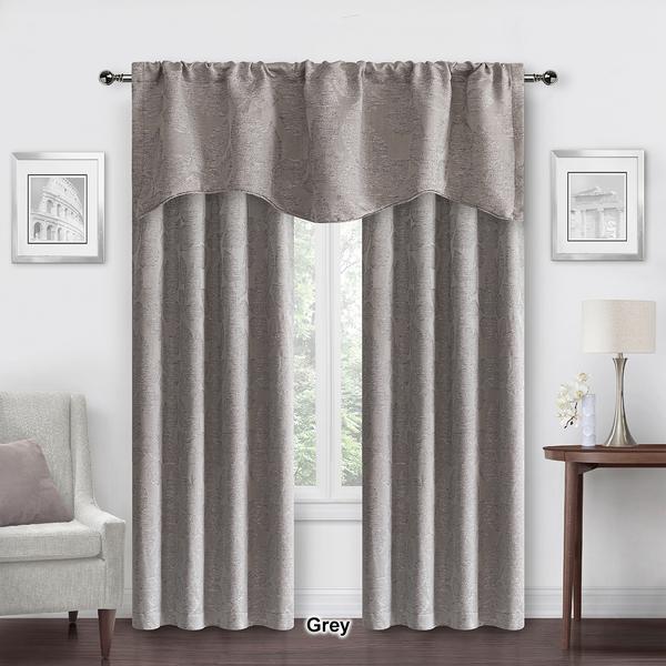 Devin Leaf Jacquard Lined Room Darkening Panel Curtains