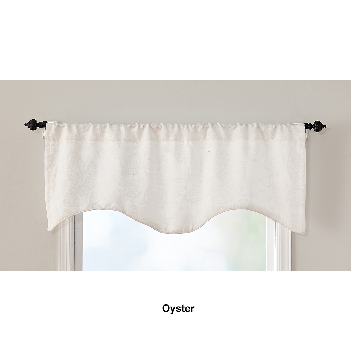 Devin Leaf Jacquard Lined Rod Pocket Valance - 50x18