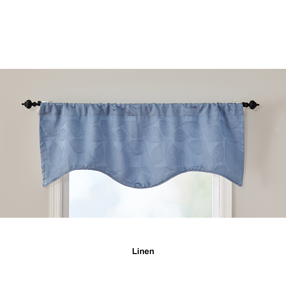 Devin Leaf Jacquard Lined Rod Pocket Valance - 50x18