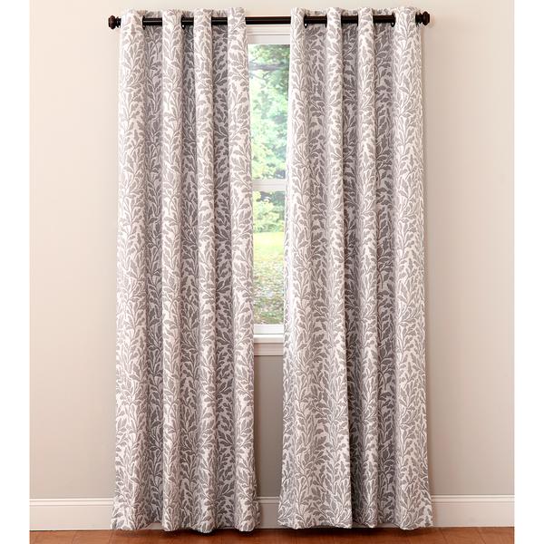 Brynn Leaf Jacquard Grommet Panel with Room Darkening Lining