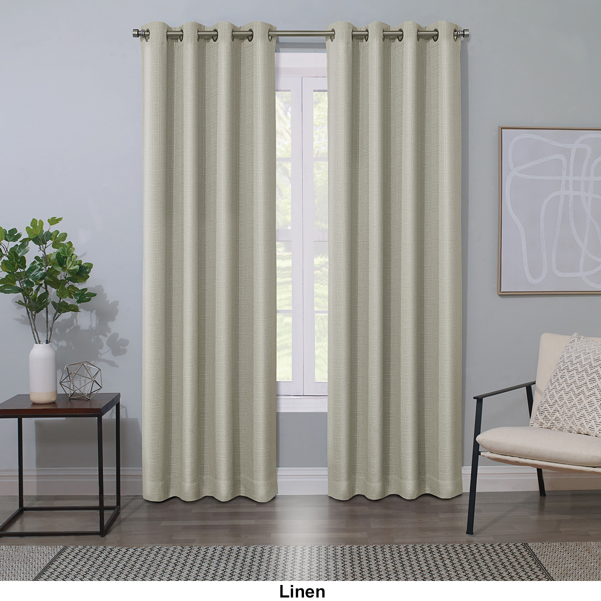 Colton Marled Woven Blackout Lined Grommet Panel Curtain