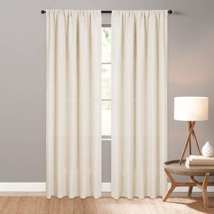 Linen Blend Light Filtering Rod Pocket Panel Curtain
