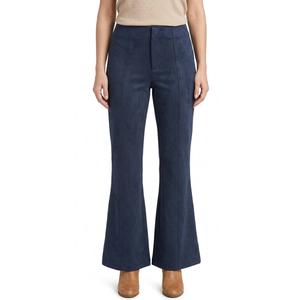 Womens Nanette Lepore Solid Suede Wide Leg Split Seam Pants