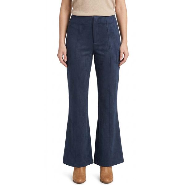 Womens Nanette Lepore Solid Suede Wide Leg Split Seam Pants