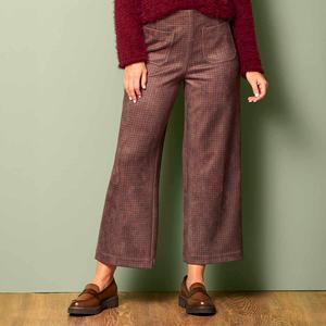 Plus Size Zac & Rachel Pull On Suede Plaid Patch Pocket Pants alternate view