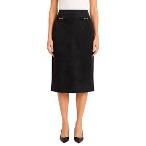 Womens Zac & Rachel Solid Suede Midi Skirt with Pockets