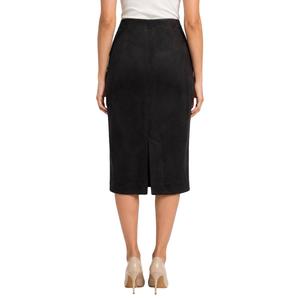 Womens Zac & Rachel Solid Suede Midi Skirt with Pockets alternate view