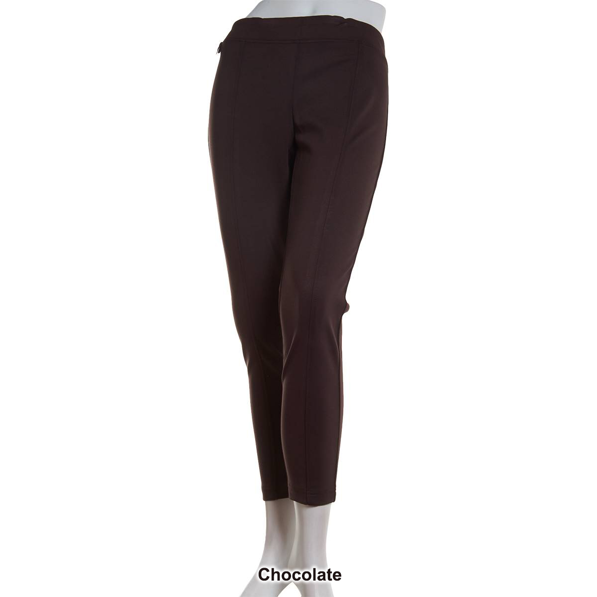 Petite Zac & Rachel Solid Compression Hardware Waist Pants