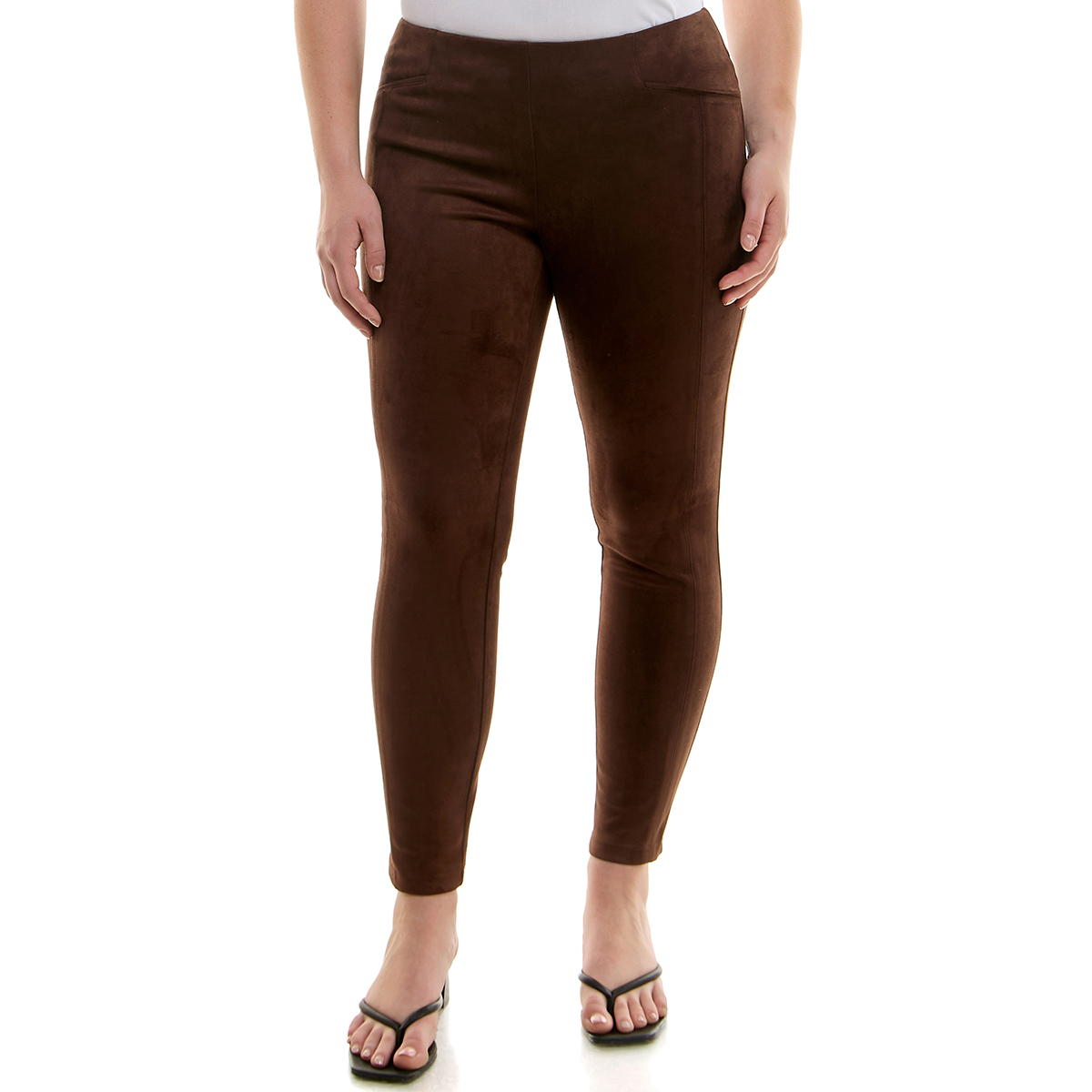 Petite Zac & Rachel Pull On Solid Scuba Suede Pants