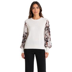 Womens Zac & Rachel Long Floral Chiffon Sleeve Sweater