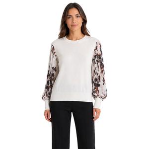Womens Zac & Rachel Long Floral Chiffon Sleeve Sweater alternate view