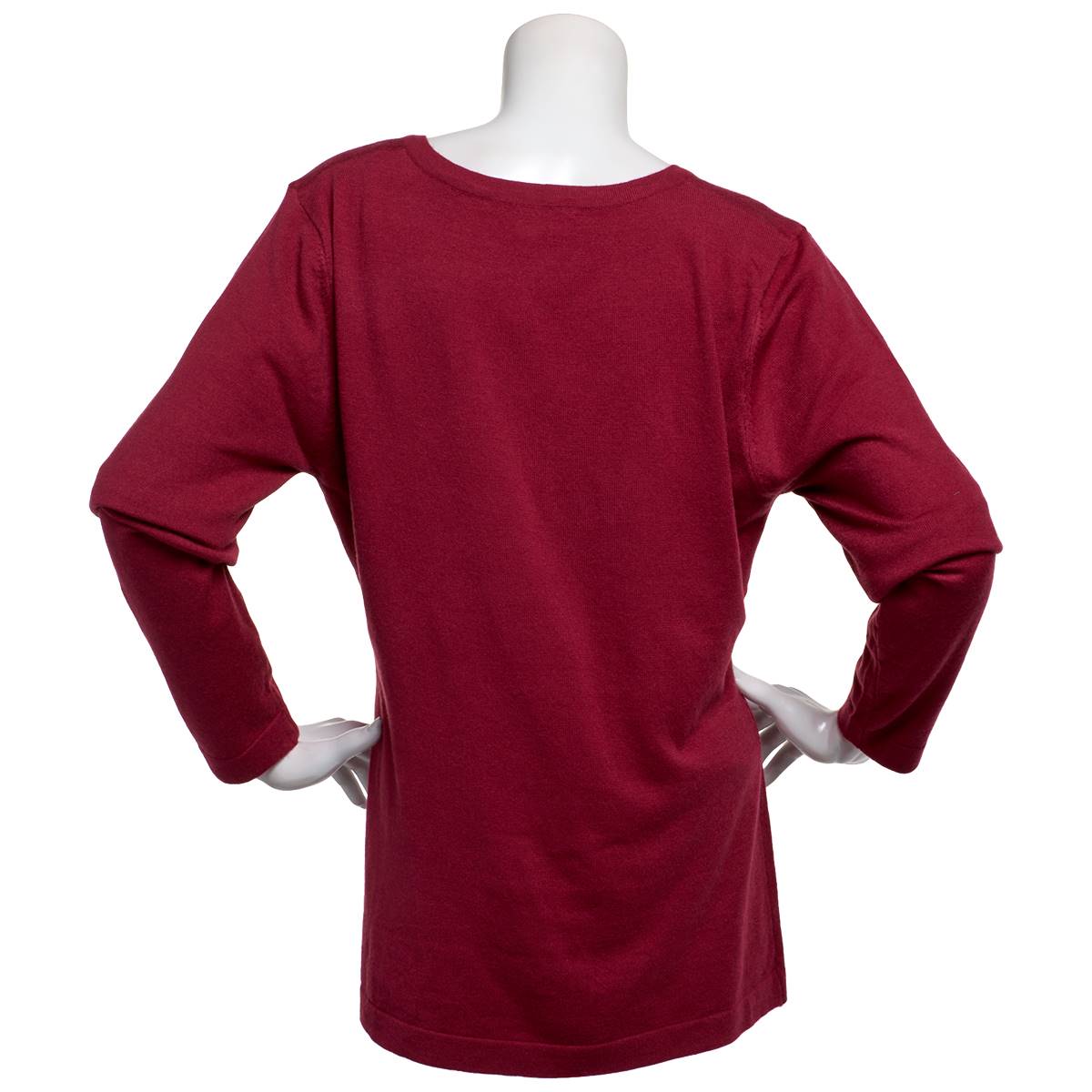 Womens Zac & Rachel Long Sleeve V-Neck Solid Pullover Top