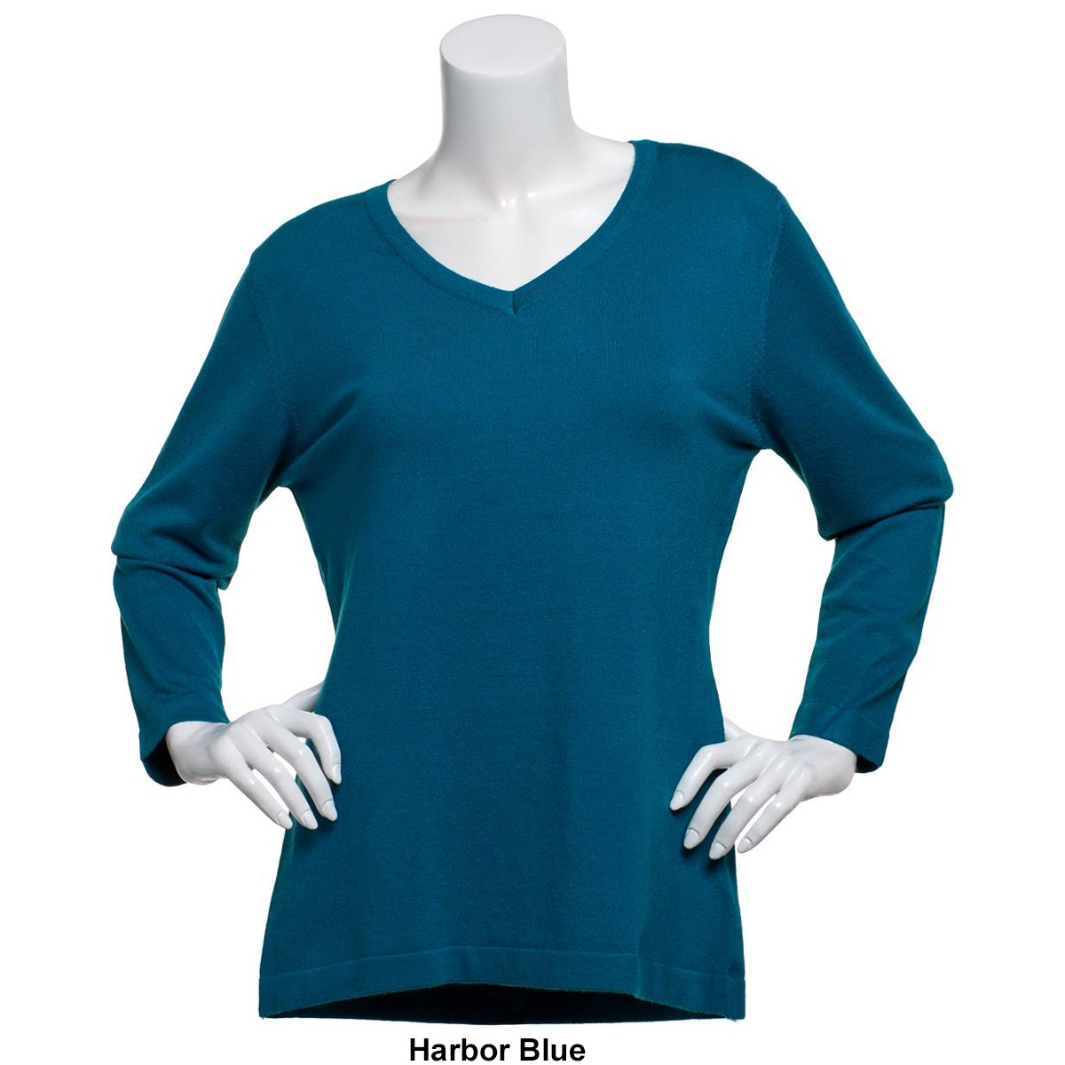 Womens Zac & Rachel Long Sleeve V-Neck Solid Pullover Top