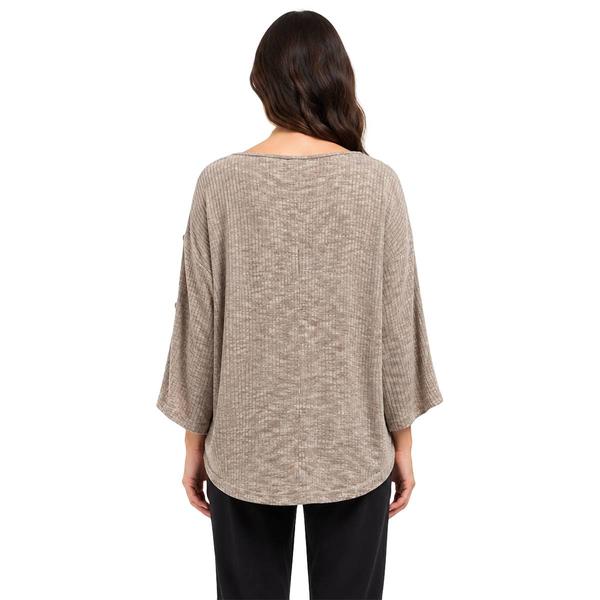 Womens Zac & Rachel Long Sleeve Button Trim Rib Knit Sweater alternate view