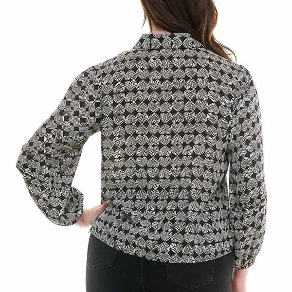 Womens Zac & Rachel Long Sleeve Geo Heart Button Front Blouse alternate view
