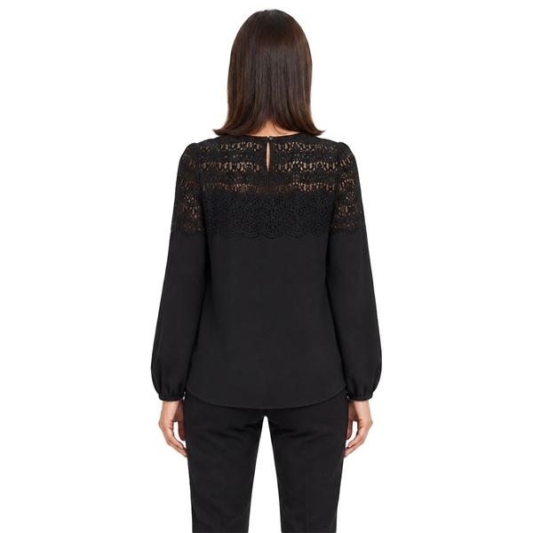 Womens Zac & Rachel Long Puff Sleeve Embroidered Blouse alternate view