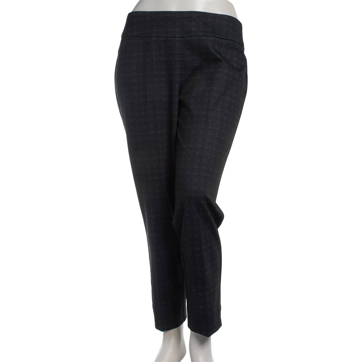 Petite Zac & Rachel Split Hem Compress Scratch Plaid Pants