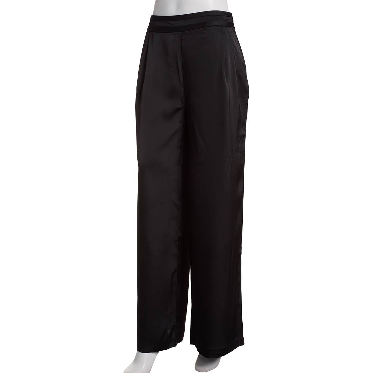 Womens Nicole Miller Stretch Satin Pull-On Pants