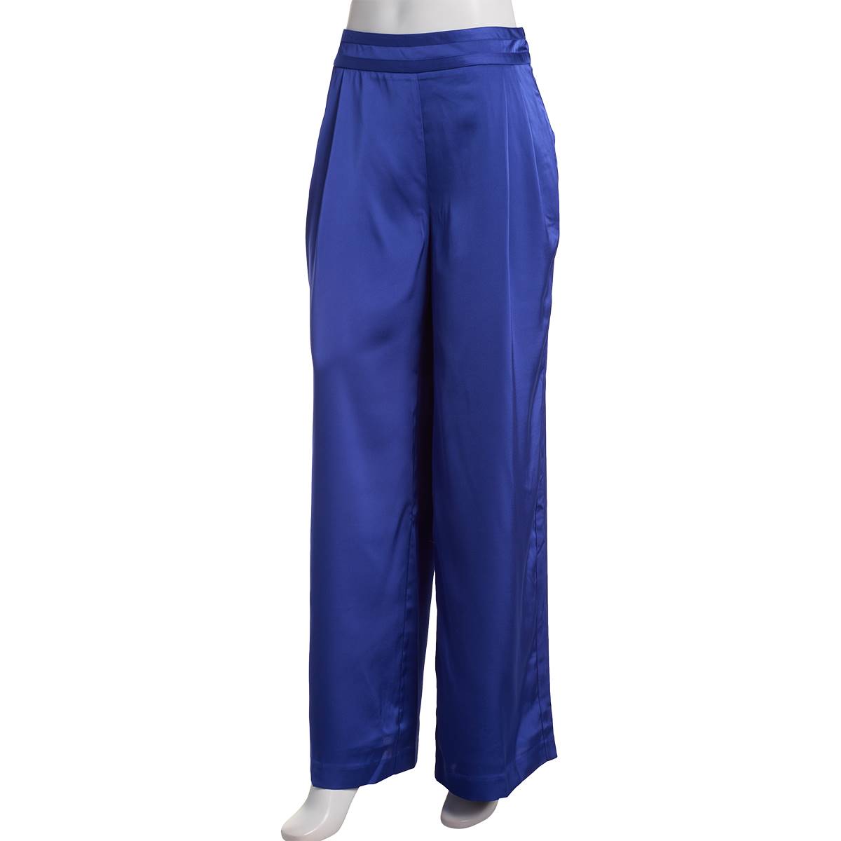 Womens Nicole Miller Stretch Satin Wide Leg Pants