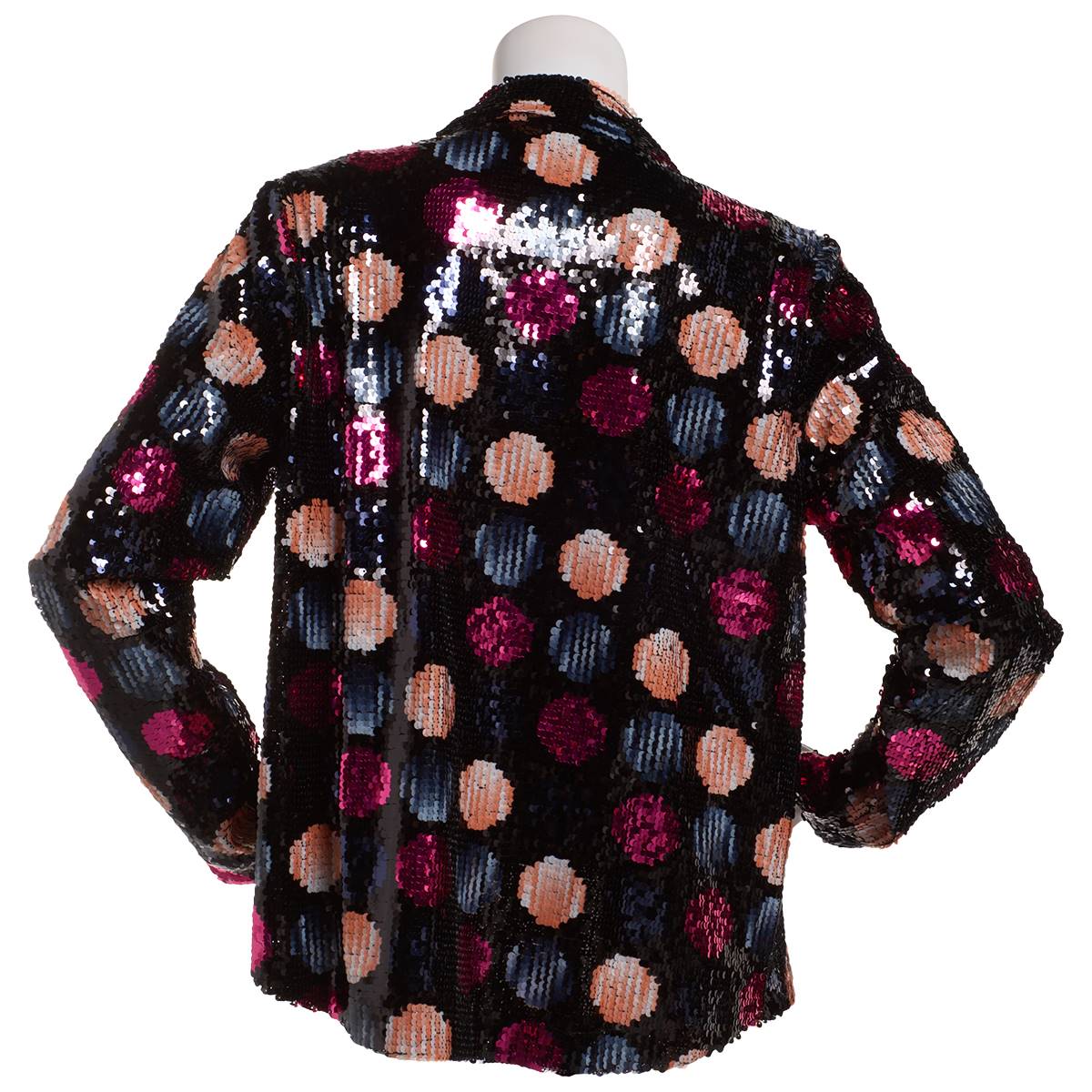 Womens Nicole Miller Sequin Dots Button Down Top