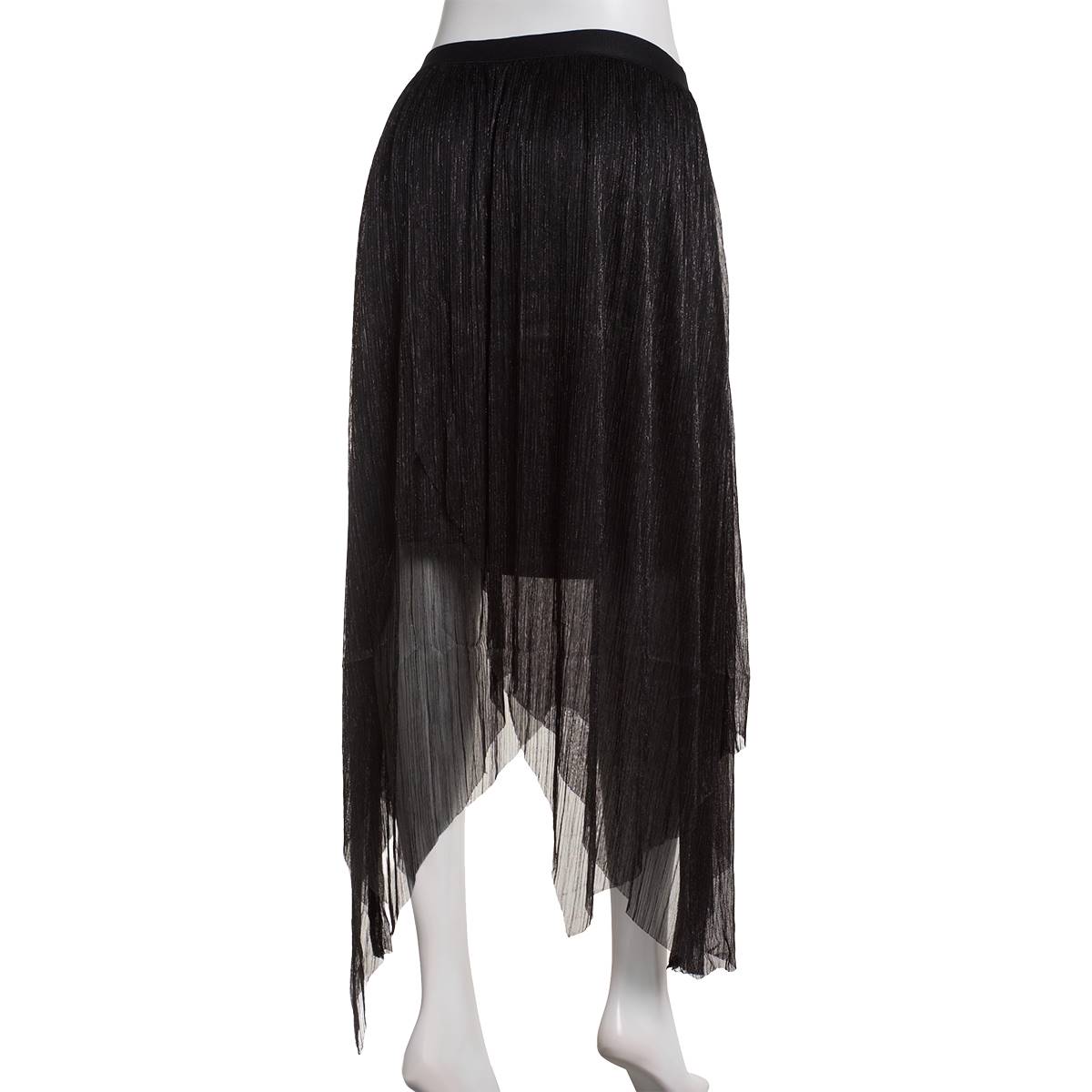 Womens Nicole Miller Shimmer Shark Hem Skirt