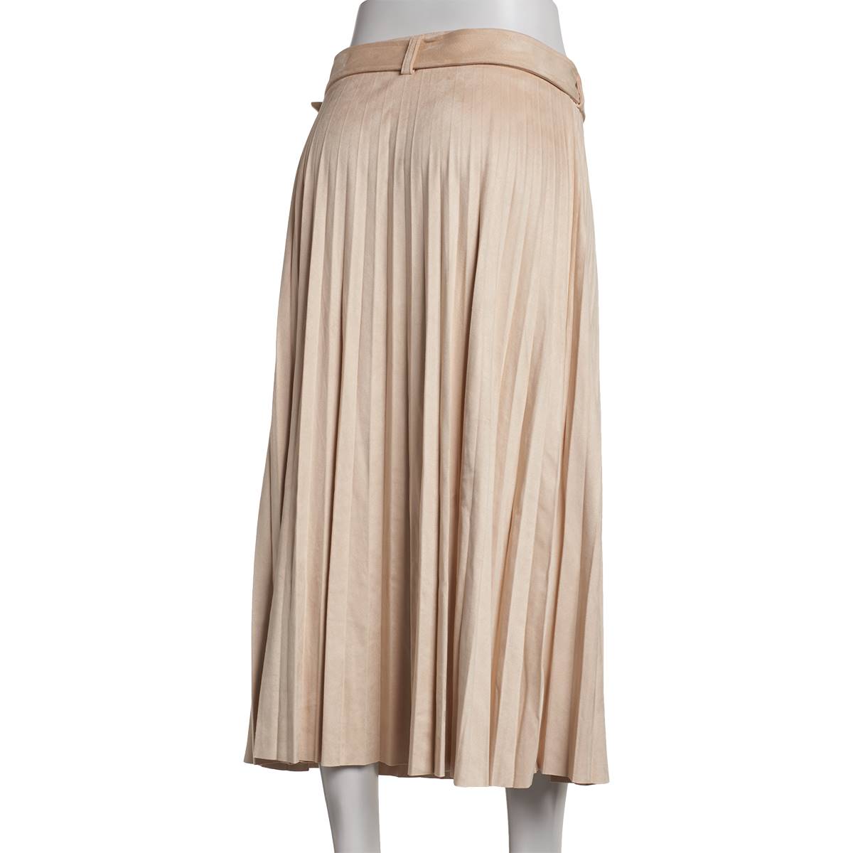 Womens Nicole Miller Light Weight Suede Belted Pleat Skirt