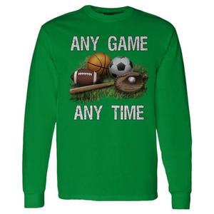 Boys (8-20) Any Game Any Time Long Sleeve w/Earbuds
