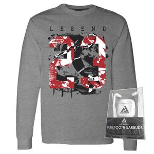 Boys (8-20) Dunk 23 Splatter Long Sleeve Tee with Earbuds