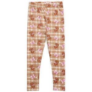 Girls (4-6x) Freestyle Revolution Plaid Teddy Bear Leggings alternate view