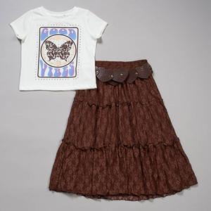 Girls (7-12) Freestyle Revolution Good Vibes Tee/Lace Maxi Skirt alternate view