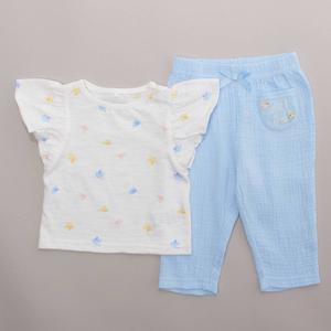 Baby Girl (NB-9M) Quiltex Wild & Free 2pc. Top & Pants Set