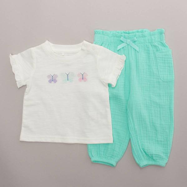 Baby Girl (NB-9M) Quiltex Butterfly 2pc. Top & Pants Set
