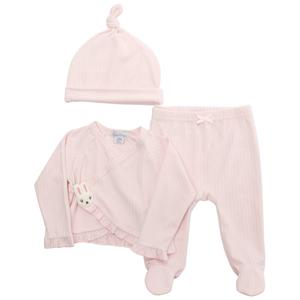 Baby Girl (NB-9M) Quiltex Bunny 3pc. Take Me Home Set
