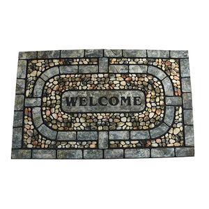Garden Pebbles Pattern Welcome Rectangle Doormat